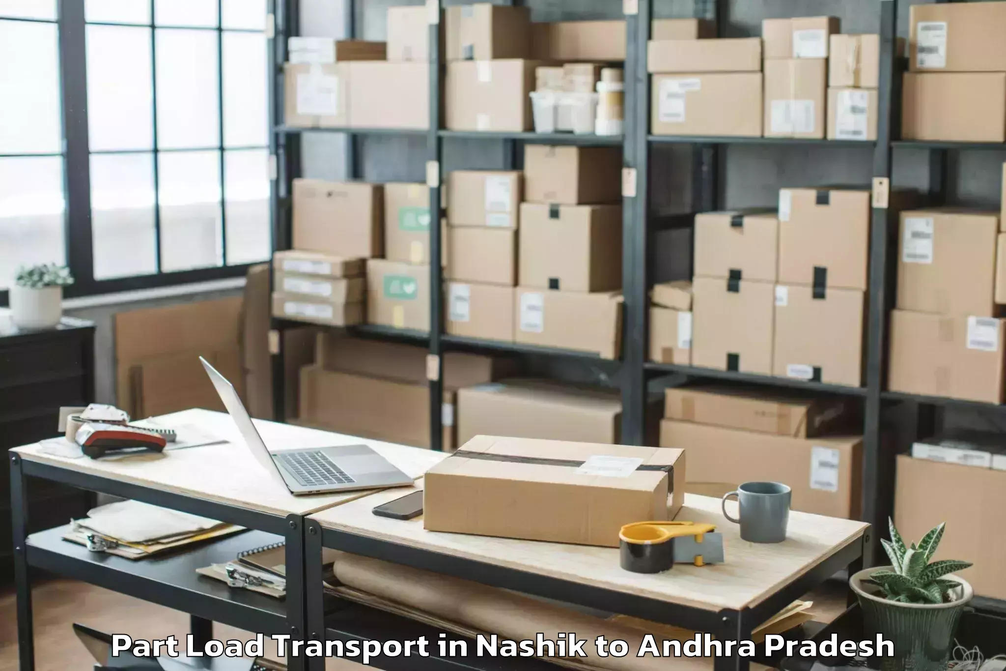 Book Nashik to Akasahebpeta Part Load Transport Online